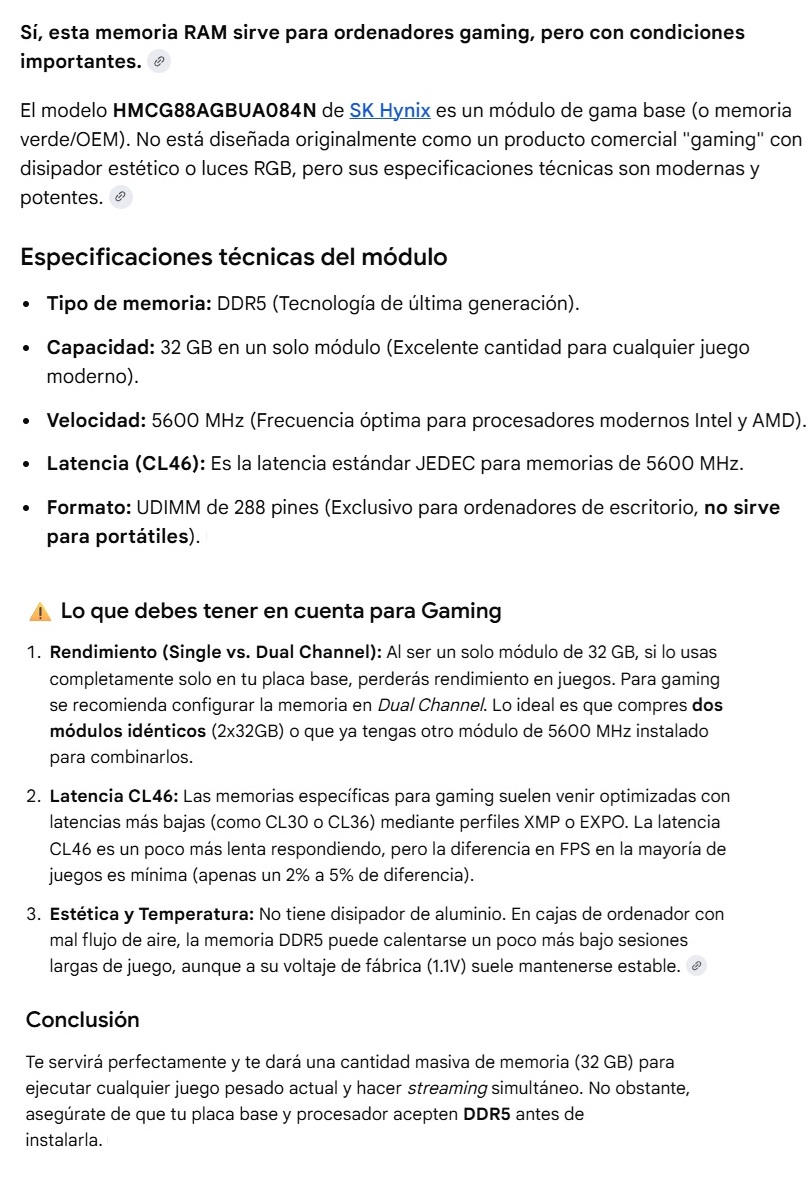 OFERTA RAM 32GB DDR5 5600MHZ SUPER BARATA
